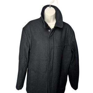 Calvin Klein Men's Black Wool Blend Overcoat| Size Small Chest 37"-38"